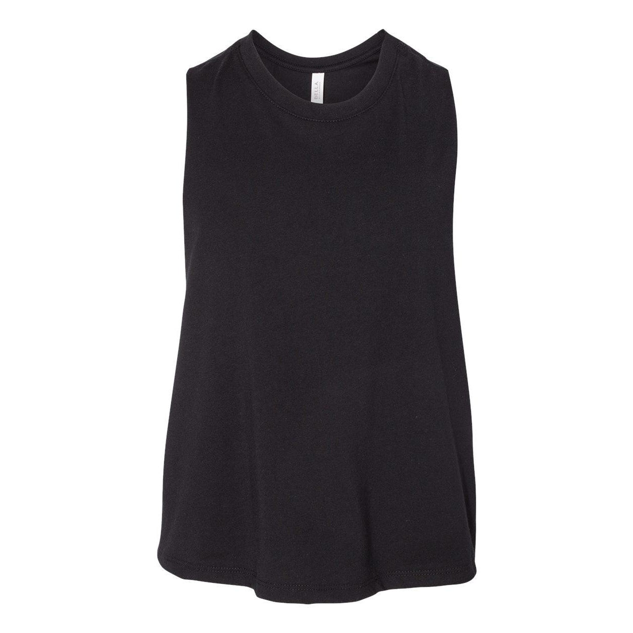 Solid Black Blend - Front - BELLA + CANVAS Women's Racerback Crop Tank