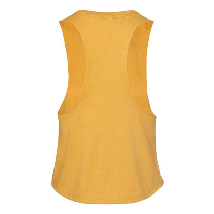 Heather Mustard - Back - BELLA + CANVAS Women's Racerback Crop Tank