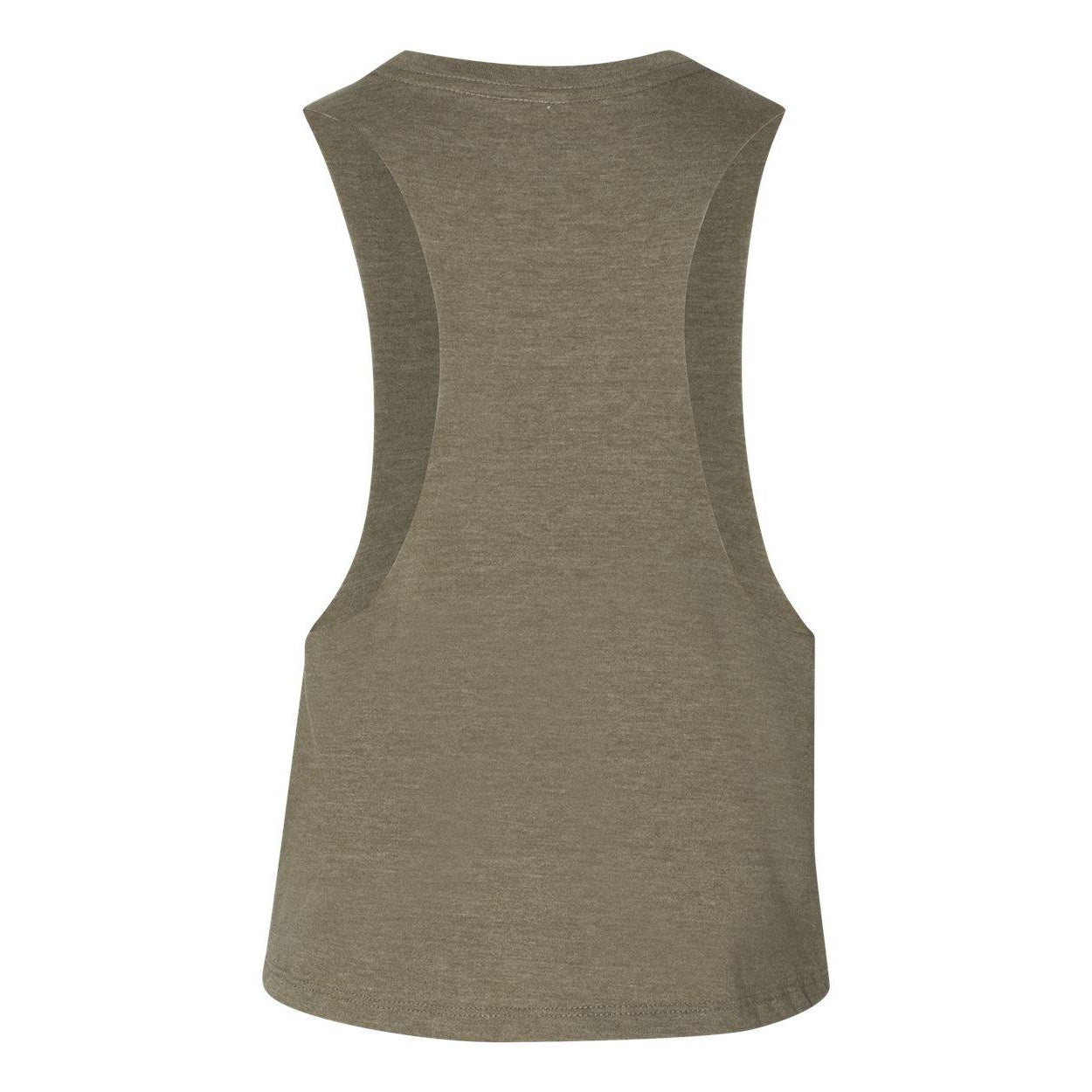 Heather Olive - Back - BELLA + CANVAS Women's Racerback Crop Tank