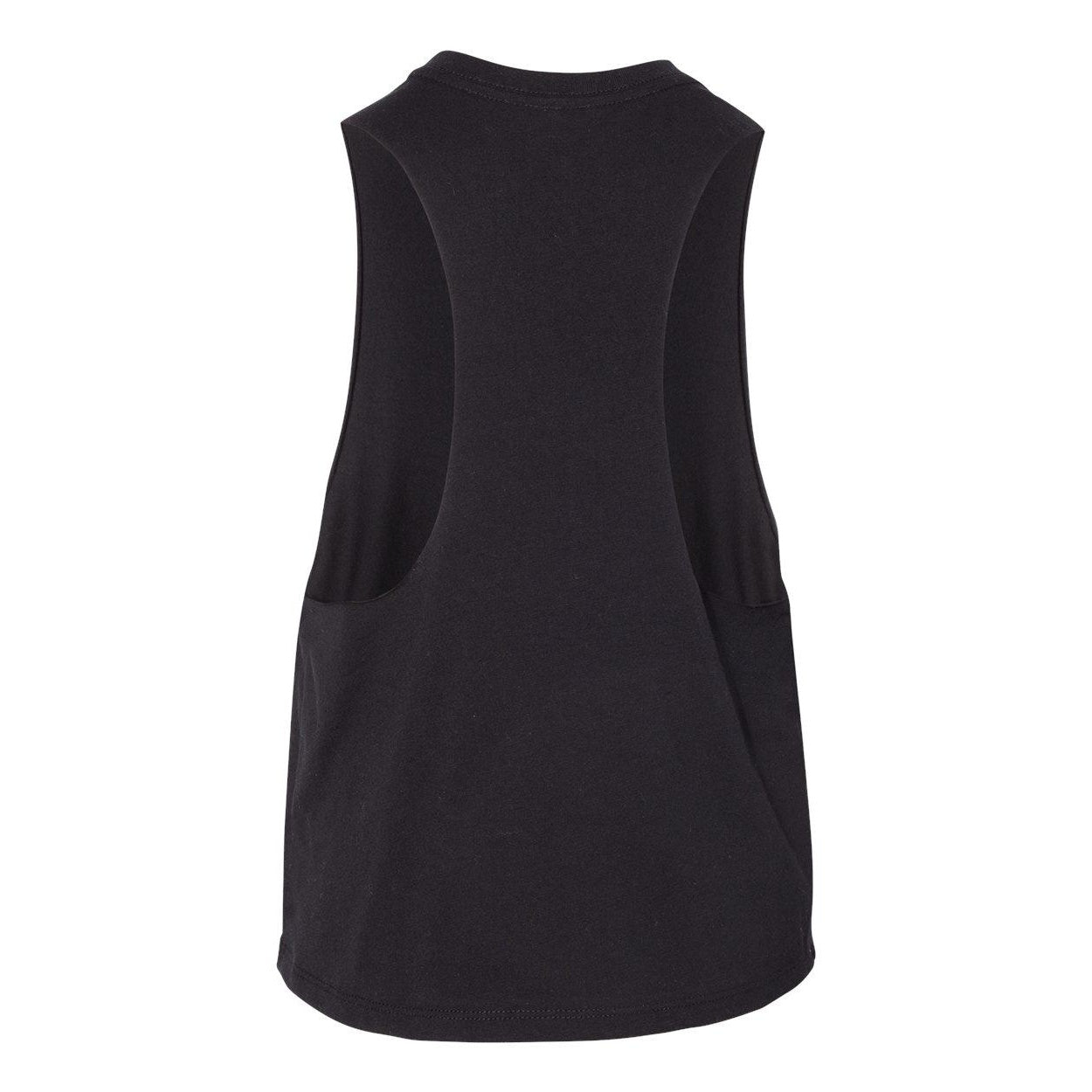 Solid Black Blend - Back - BELLA + CANVAS Women's Racerback Crop Tank