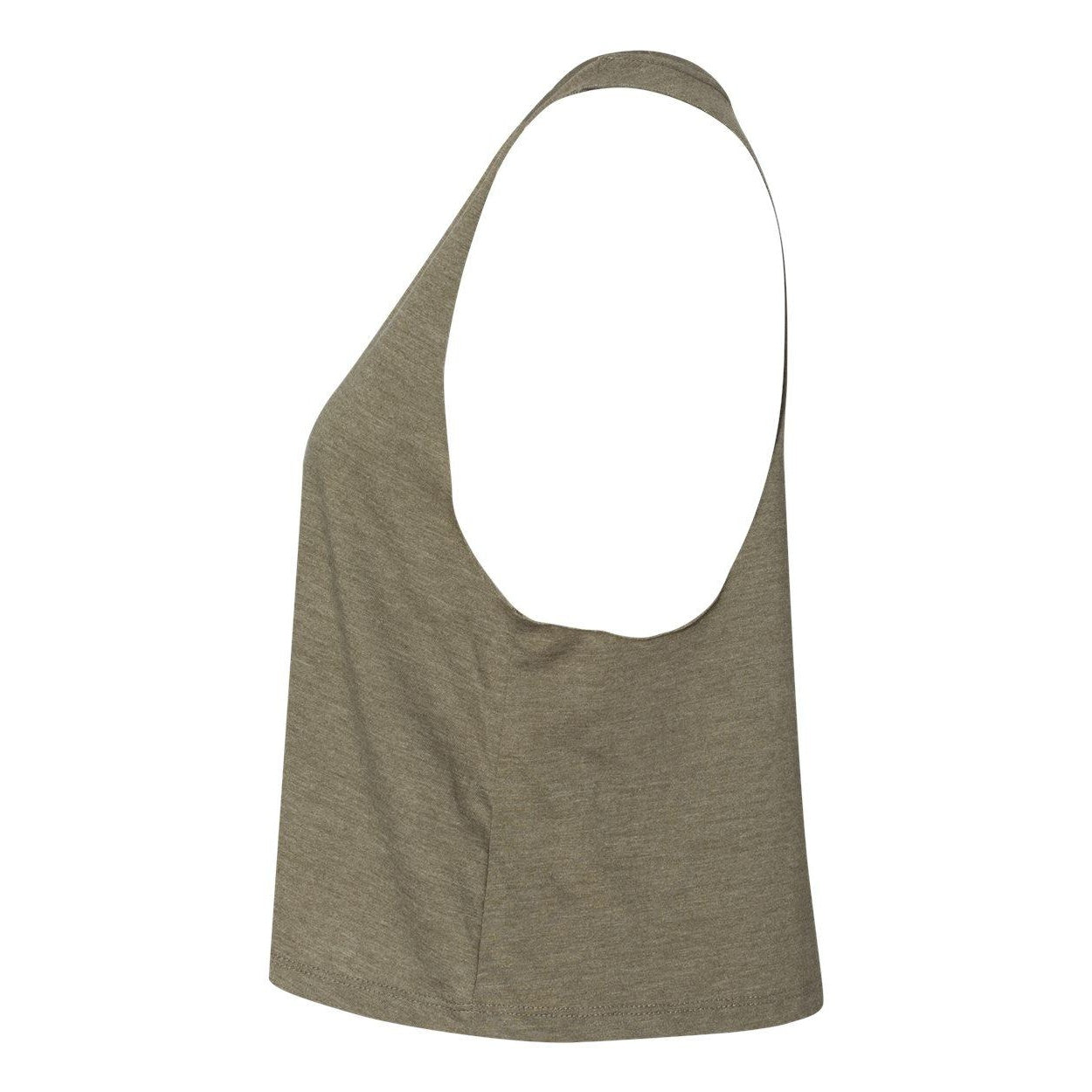Heather Olive - Side - BELLA + CANVAS Women's Racerback Crop Tank