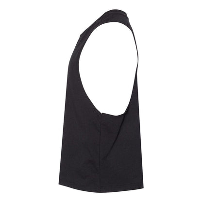 Solid Black Blend - Side - BELLA + CANVAS Women's Racerback Crop Tank