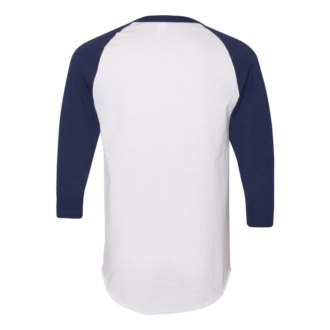 White- Navy - Back - Augusta Sportswear Three-Quarter Raglan Sleeve Baseball Jersey