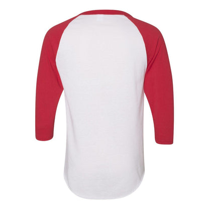 White- Red - Back - Augusta Sportswear Three-Quarter Raglan Sleeve Baseball Jersey