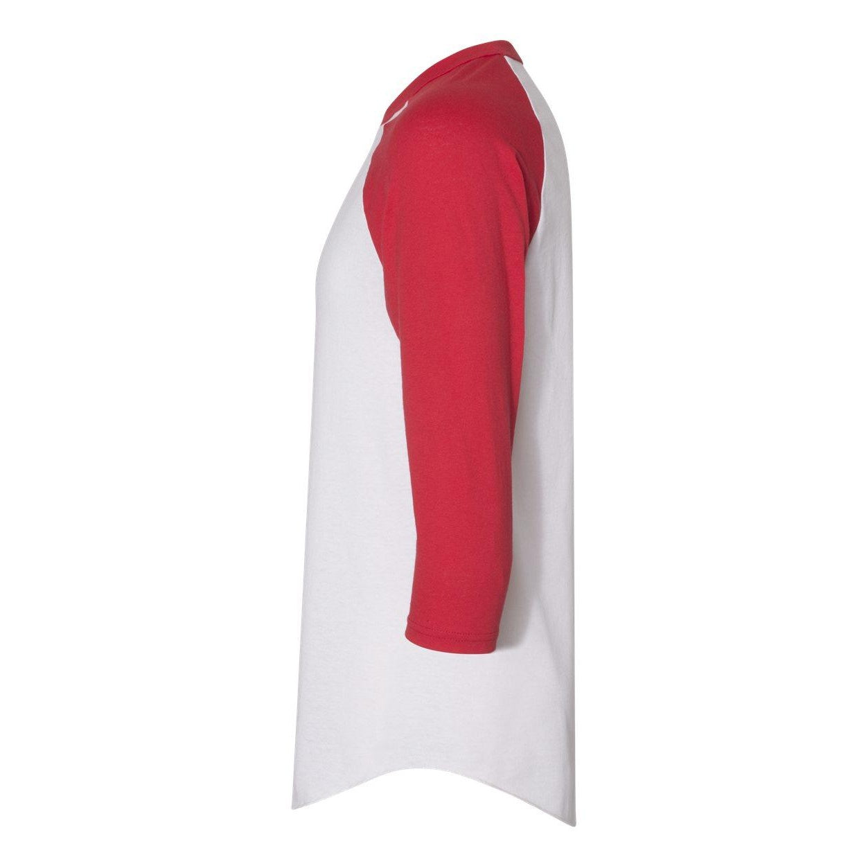 White- Red - Side - Augusta Sportswear Three-Quarter Raglan Sleeve Baseball Jersey