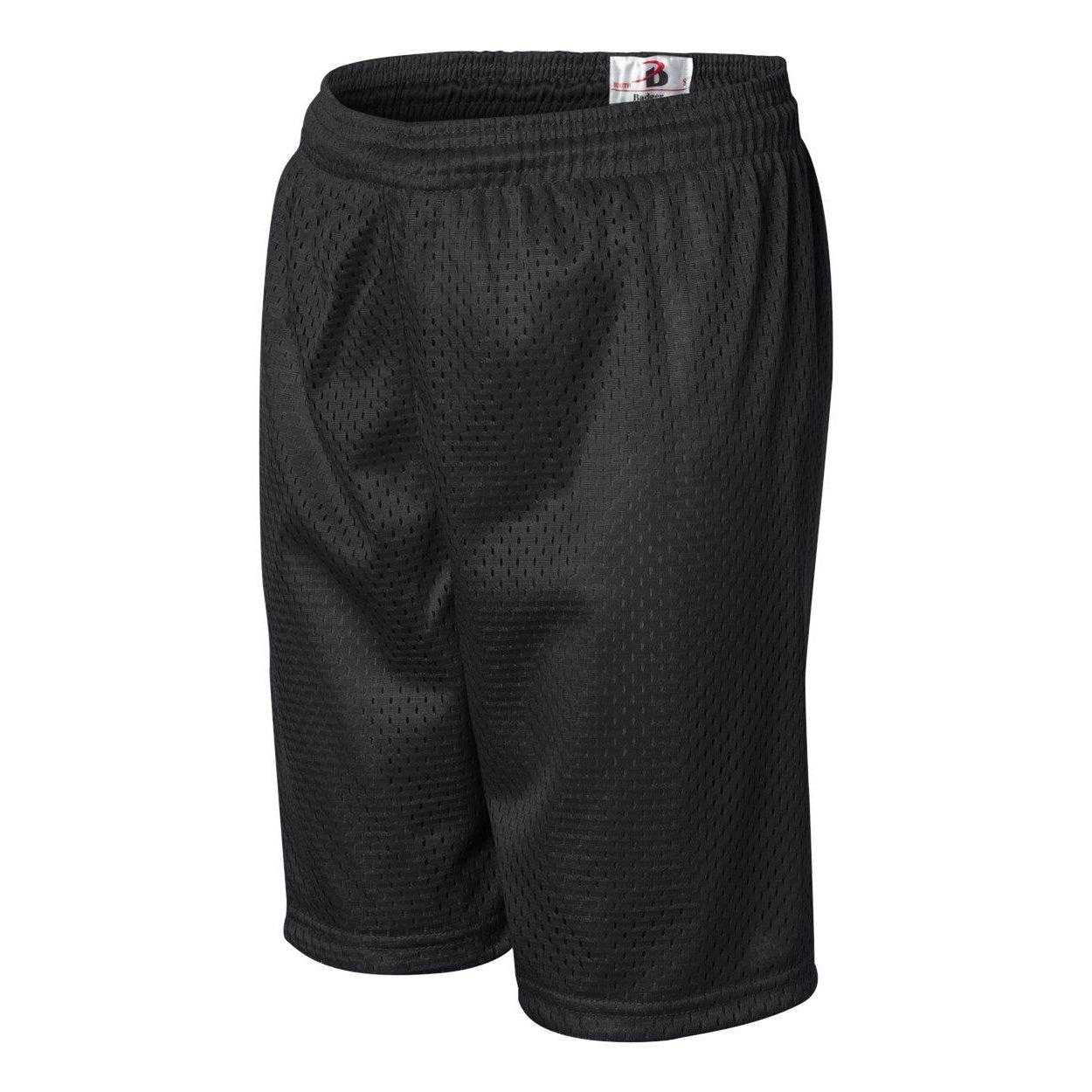 Black - Side - Badger Youth Pro Mesh 6 Shorts