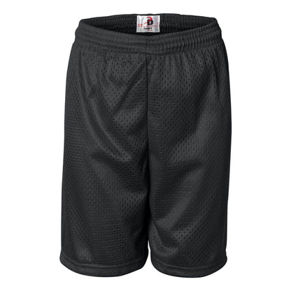 Black - Front - Badger Youth Pro Mesh 6 Shorts