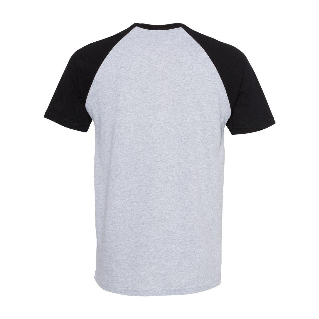 Black- Heather Grey - Back - Next Level Unisex Cotton Raglan T-Shirt