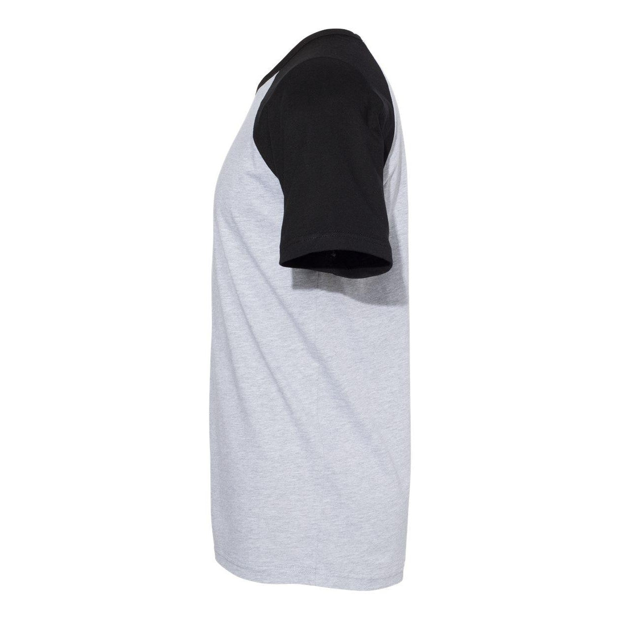 Black- Heather Grey - Side - Next Level Unisex Cotton Raglan T-Shirt