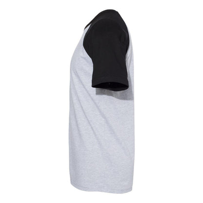 Black- Heather Grey - Side - Next Level Unisex Cotton Raglan T-Shirt