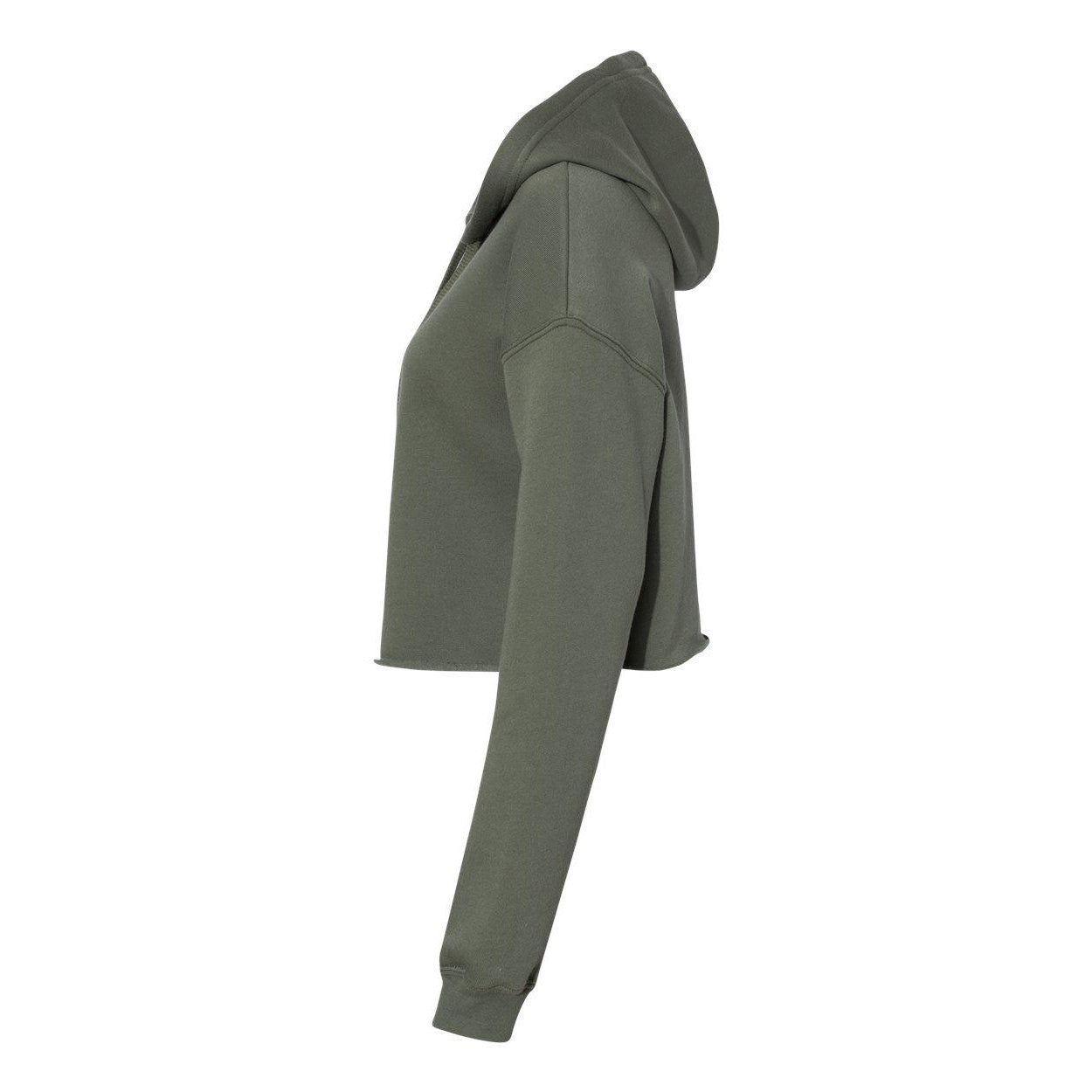 Military Green - Back - BELLA + CANVAS Women's Crop Fleece Hoodie