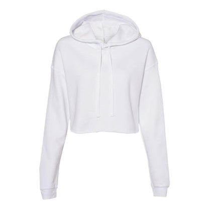 White - Front - BELLA + CANVAS Women's Crop Fleece Hoodie
