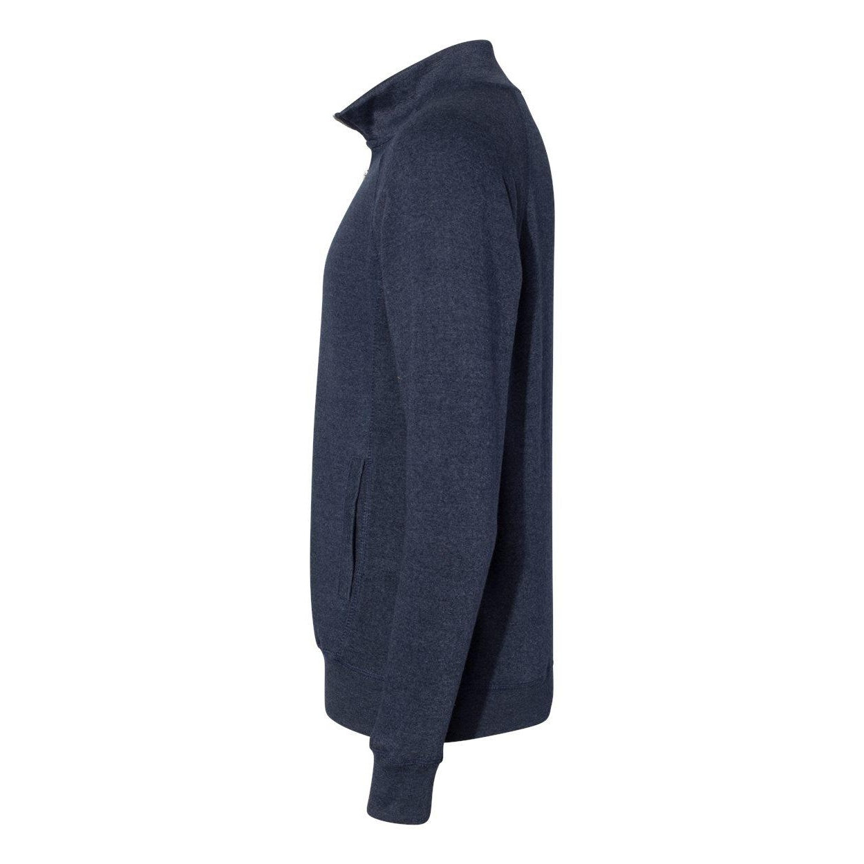 True Navy Triblend - Side - J. America Triblend Quarter-Zip Sweatshirt