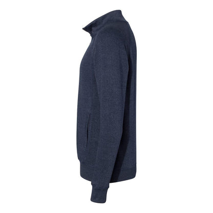 True Navy Triblend - Side - J. America Triblend Quarter-Zip Sweatshirt