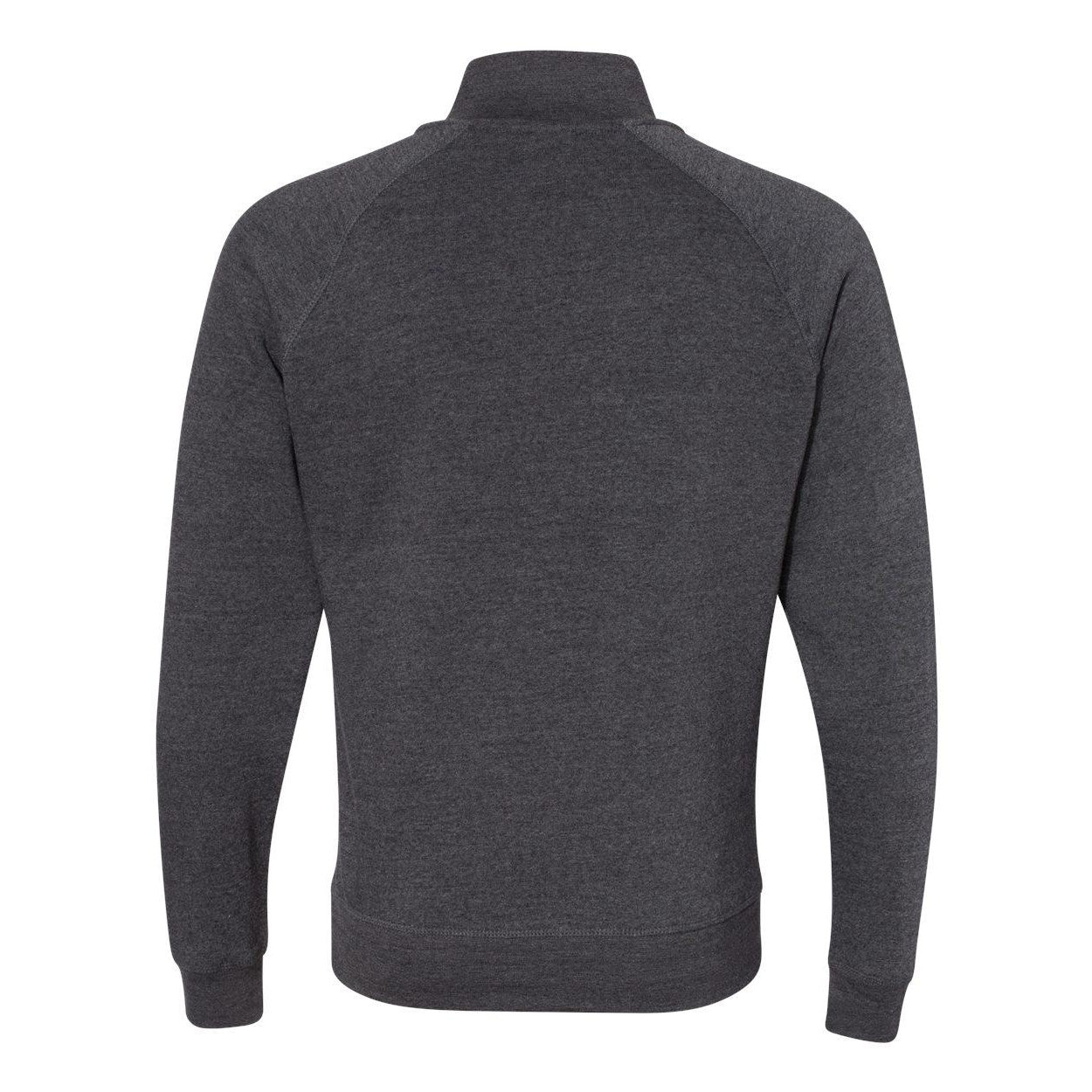 Black Triblend - Back - J. America Triblend Quarter-Zip Sweatshirt