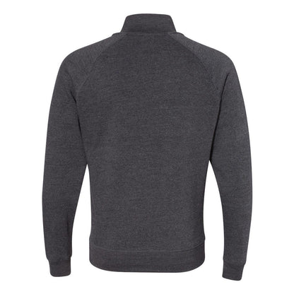 Black Triblend - Back - J. America Triblend Quarter-Zip Sweatshirt