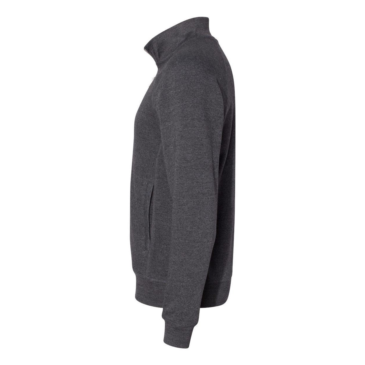 Black Triblend - Side - J. America Triblend Quarter-Zip Sweatshirt
