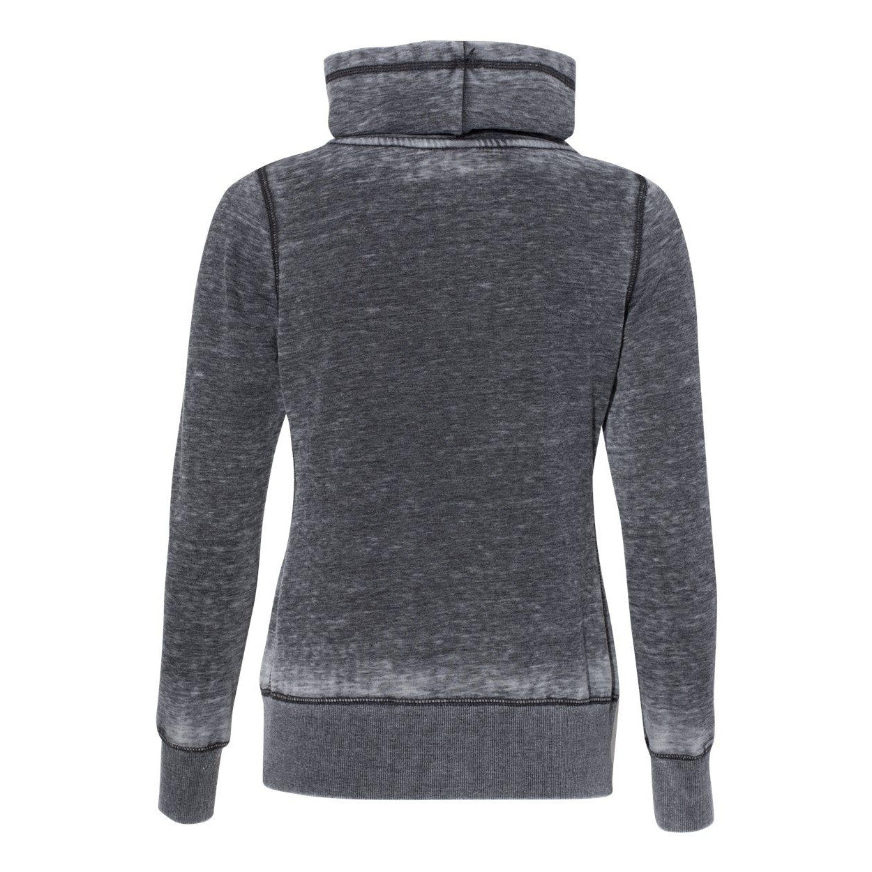 Dark Smoke - Back - J. America Womens Zen Fleece Cowl Neck Sweatshirt