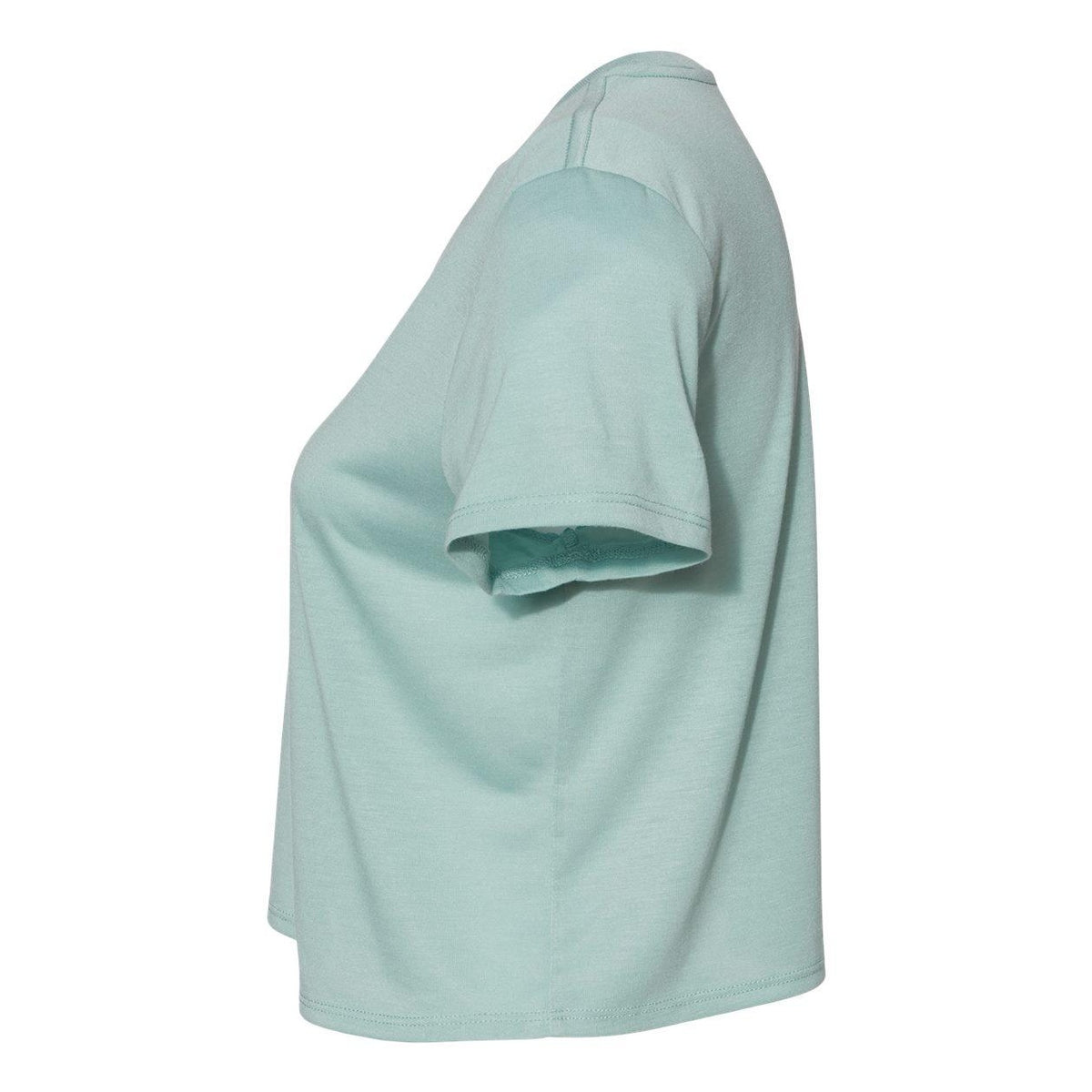 Dusty Blue - Side - BELLA + CANVAS Womens Flowy Crop Tee
