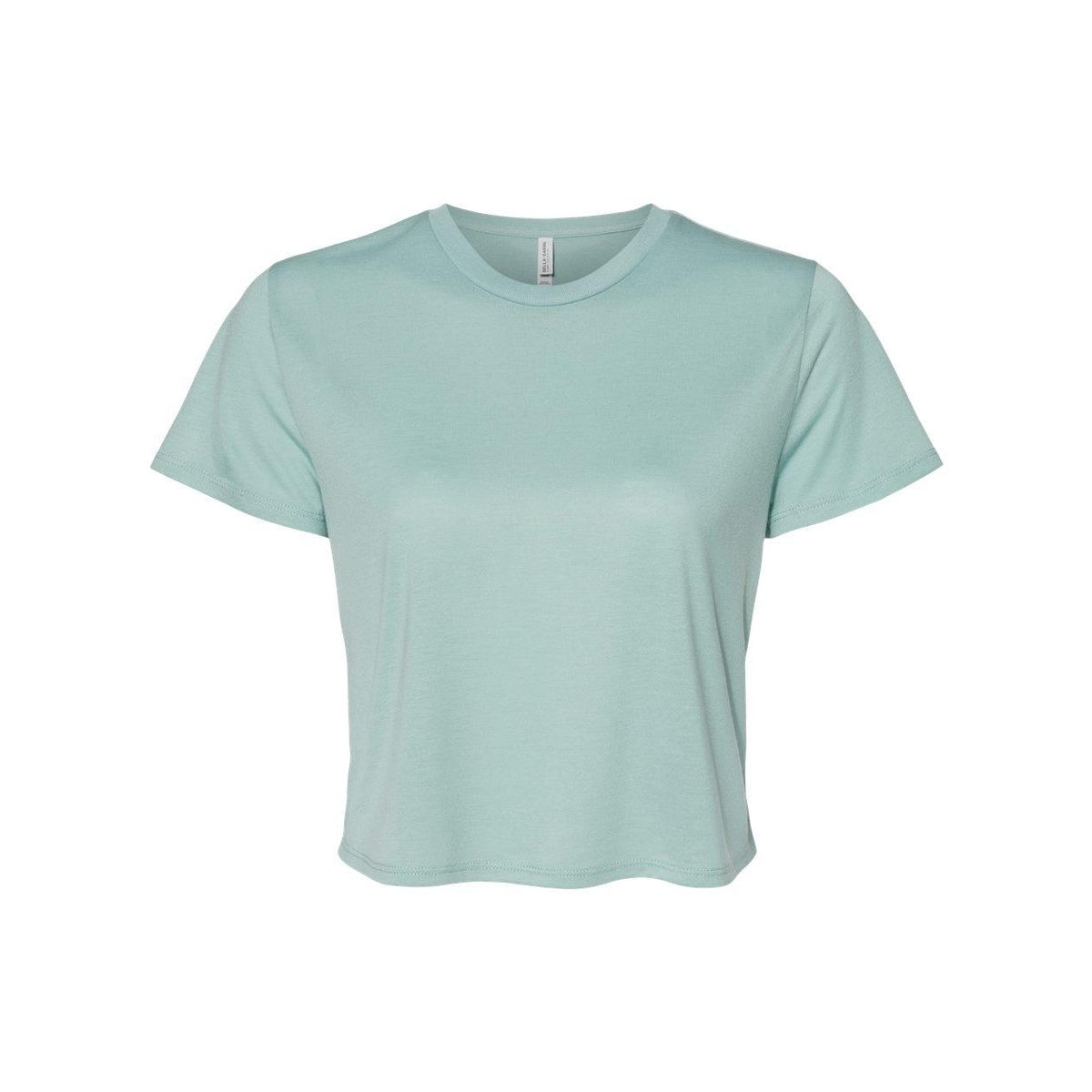 Dusty Blue - Front - BELLA + CANVAS Womens Flowy Crop Tee