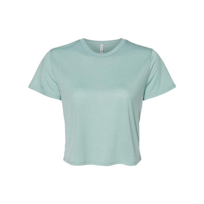 Dusty Blue - Front - BELLA + CANVAS Womens Flowy Crop Tee