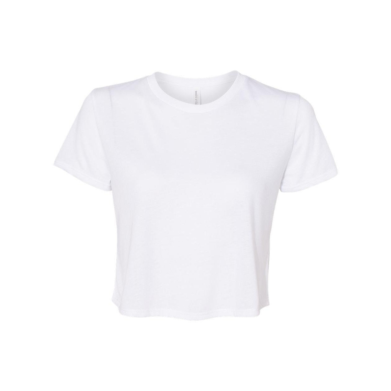 White - Front - BELLA + CANVAS Womens Flowy Crop Tee