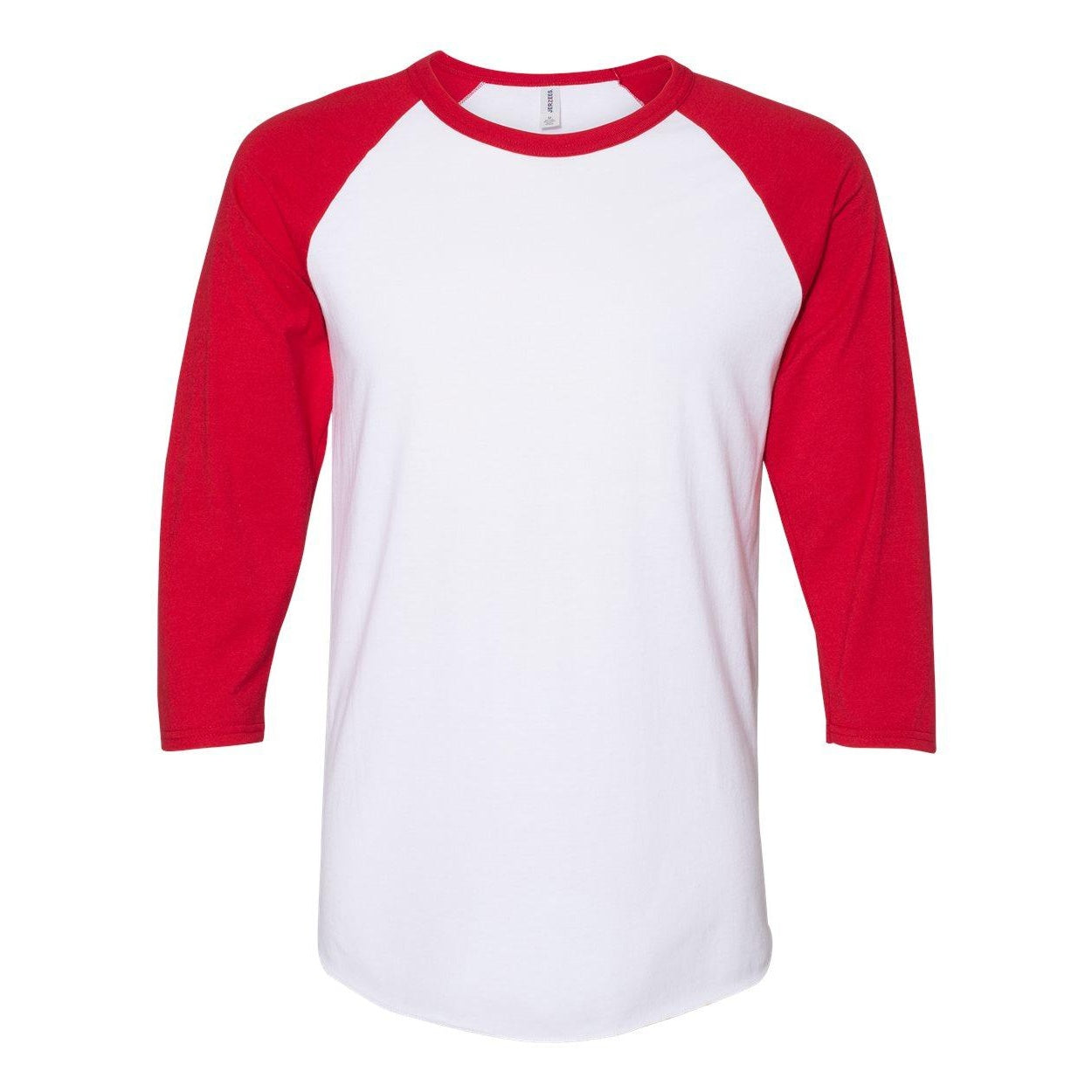 White- True Red - Front - JERZEES Premium Blend Ringspun Three-Quarter Sleeve Raglan Baseball T-Shirt