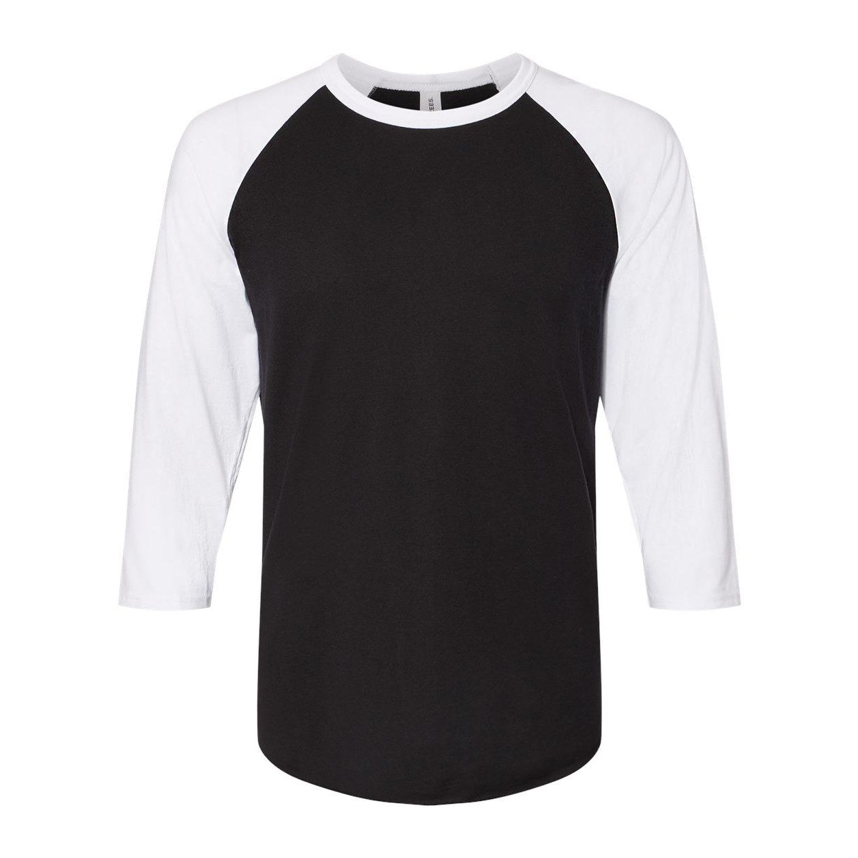 Black Ink- White - Front - JERZEES Premium Blend Ringspun Three-Quarter Sleeve Raglan Baseball T-Shirt