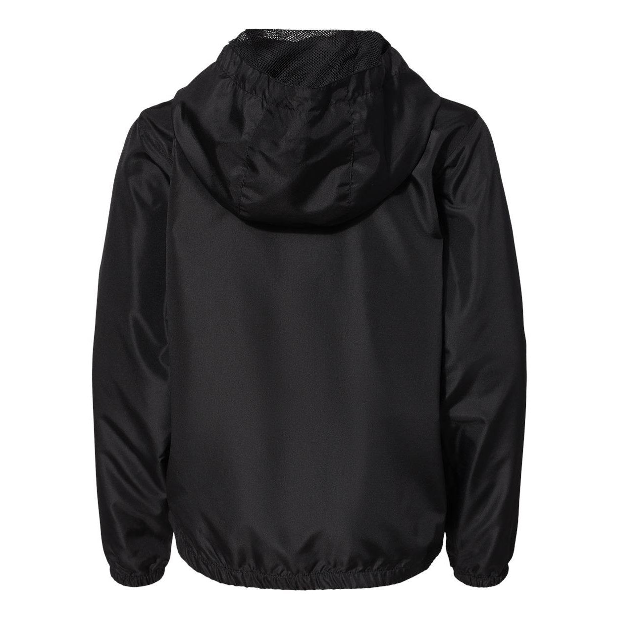 Black - Back - Independent Trading Co. Youth Lightweight Windbreaker Full-Zip Jacket