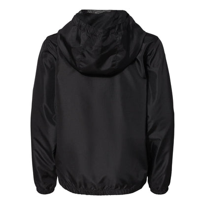Black - Back - Independent Trading Co. Youth Lightweight Windbreaker Full-Zip Jacket