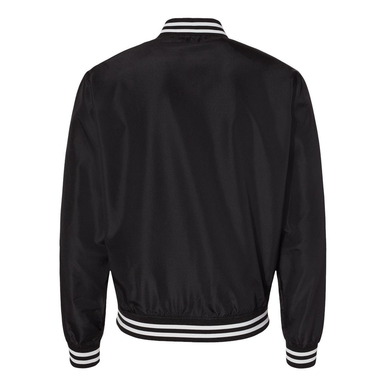 Black- White Stripe - Back - Independent Trading Co. Lightweight Bomber Jacket