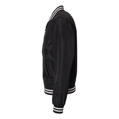 Black- White Stripe - Side - Independent Trading Co. Lightweight Bomber Jacket