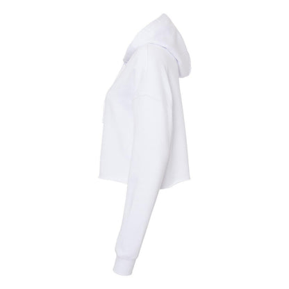 White - Side - Independent Trading Co. Womens Lightweight Crop Hooded Sweatshirt