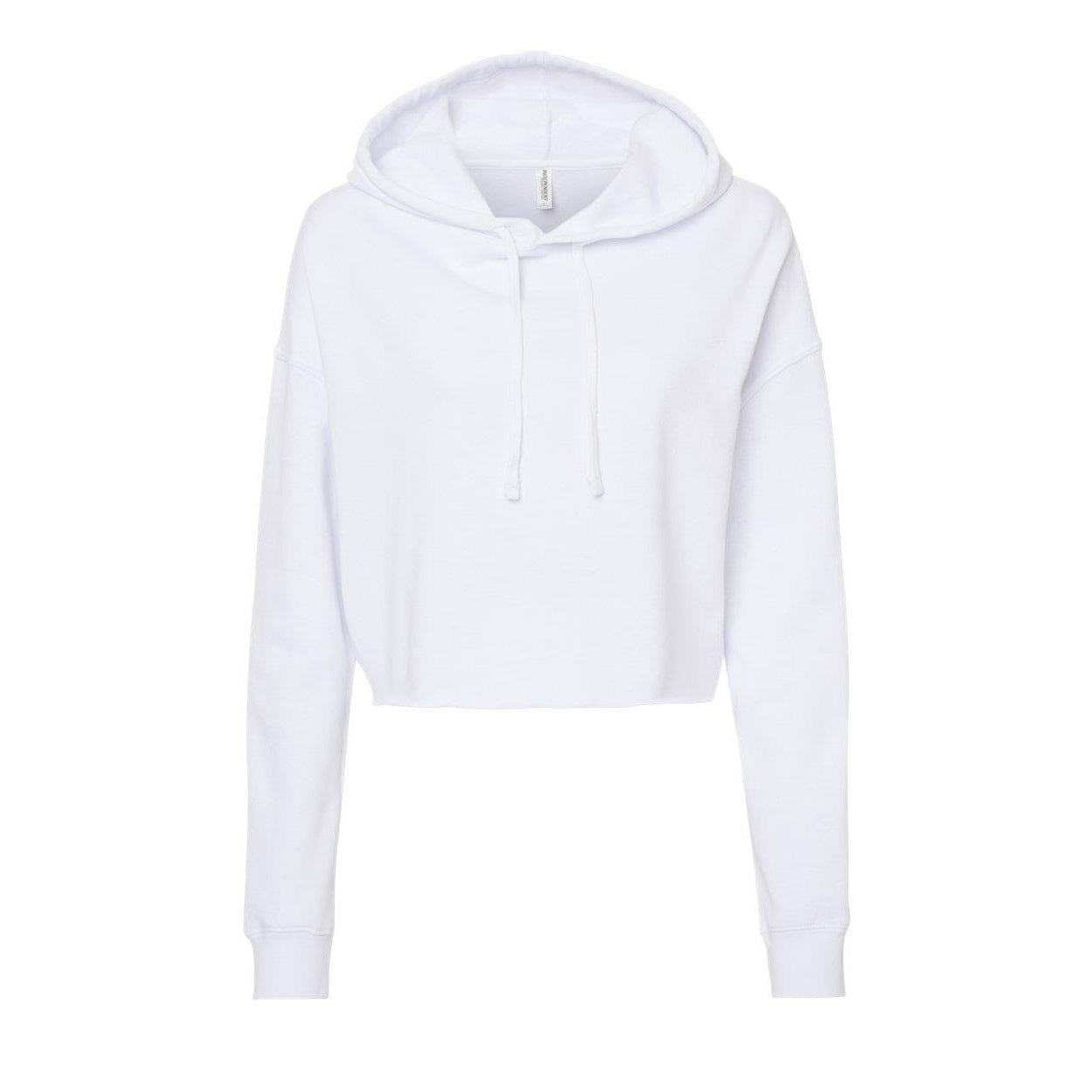 White - Front - Independent Trading Co. Womens Lightweight Crop Hooded Sweatshirt