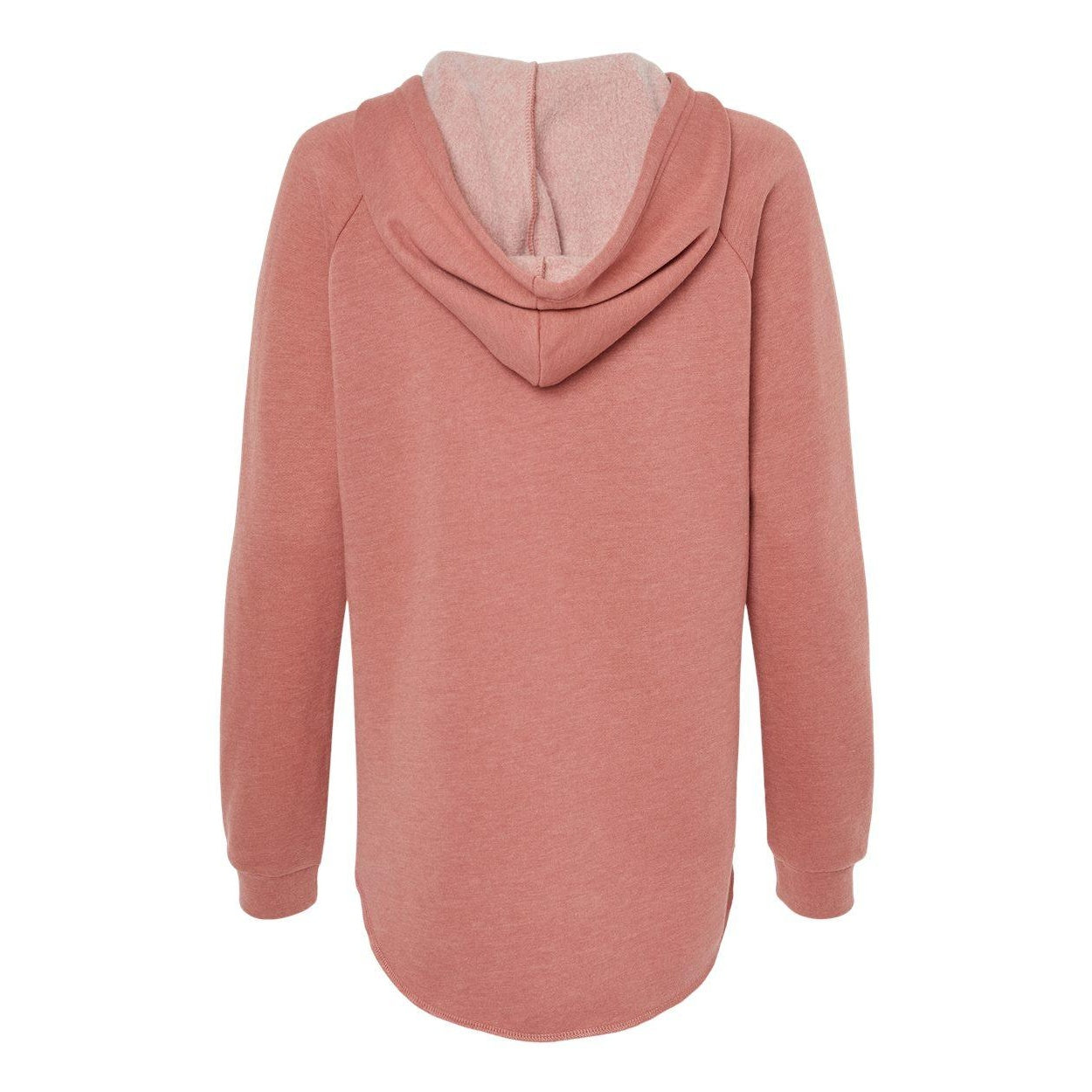Dusty Rose - Back - Independent Trading Co. Womens Lightweight California Wave Wash Hooded Sweatshirt