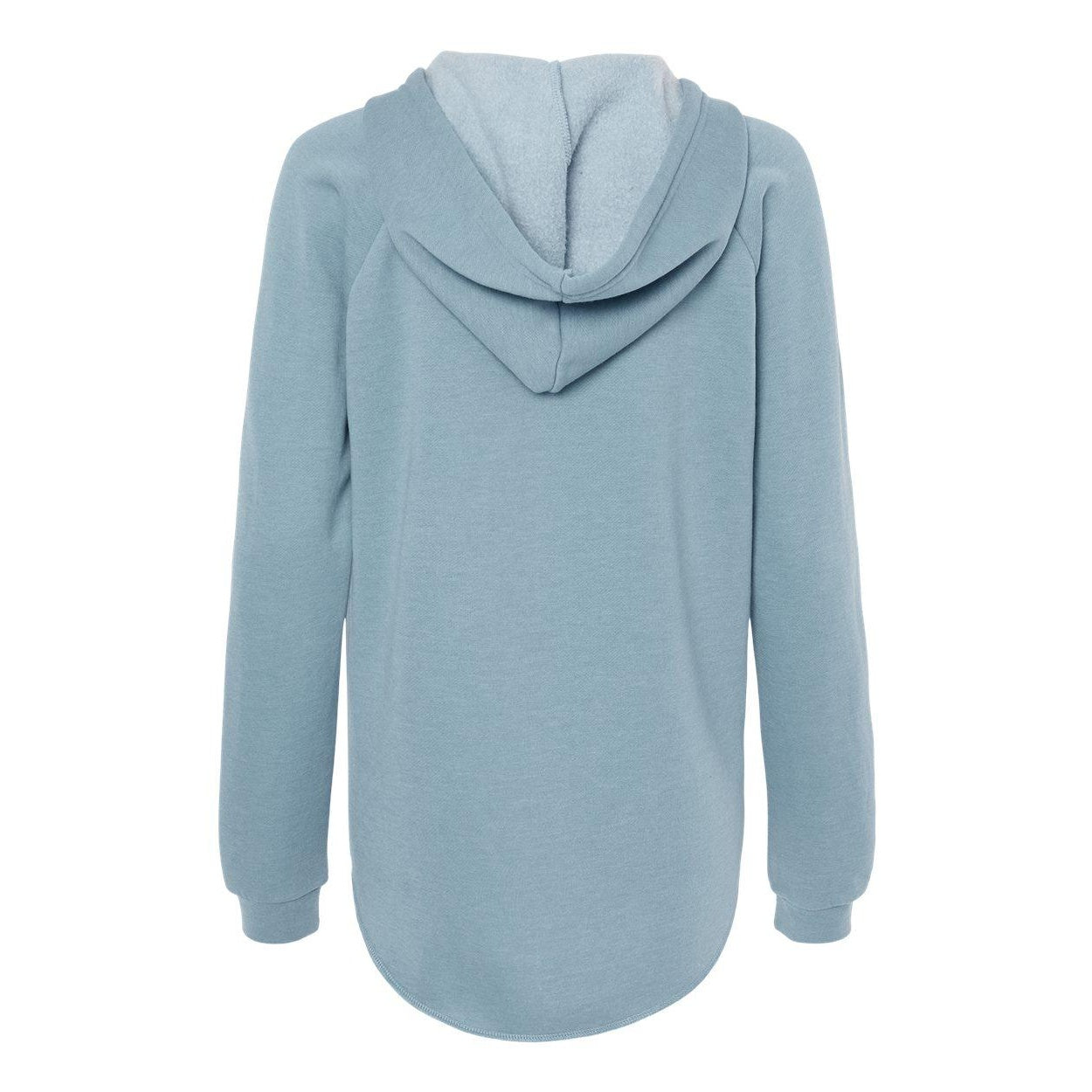 Misty Blue - Back - Independent Trading Co. Womens Lightweight California Wave Wash Hooded Sweatshirt