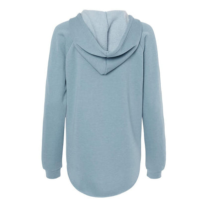 Misty Blue - Back - Independent Trading Co. Womens Lightweight California Wave Wash Hooded Sweatshirt