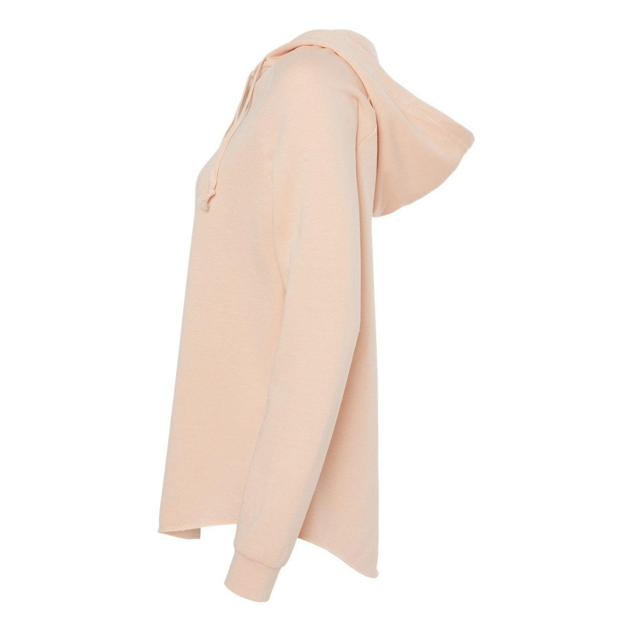 Blush - Side - Independent Trading Co. Womens Lightweight California Wave Wash Hooded Sweatshirt