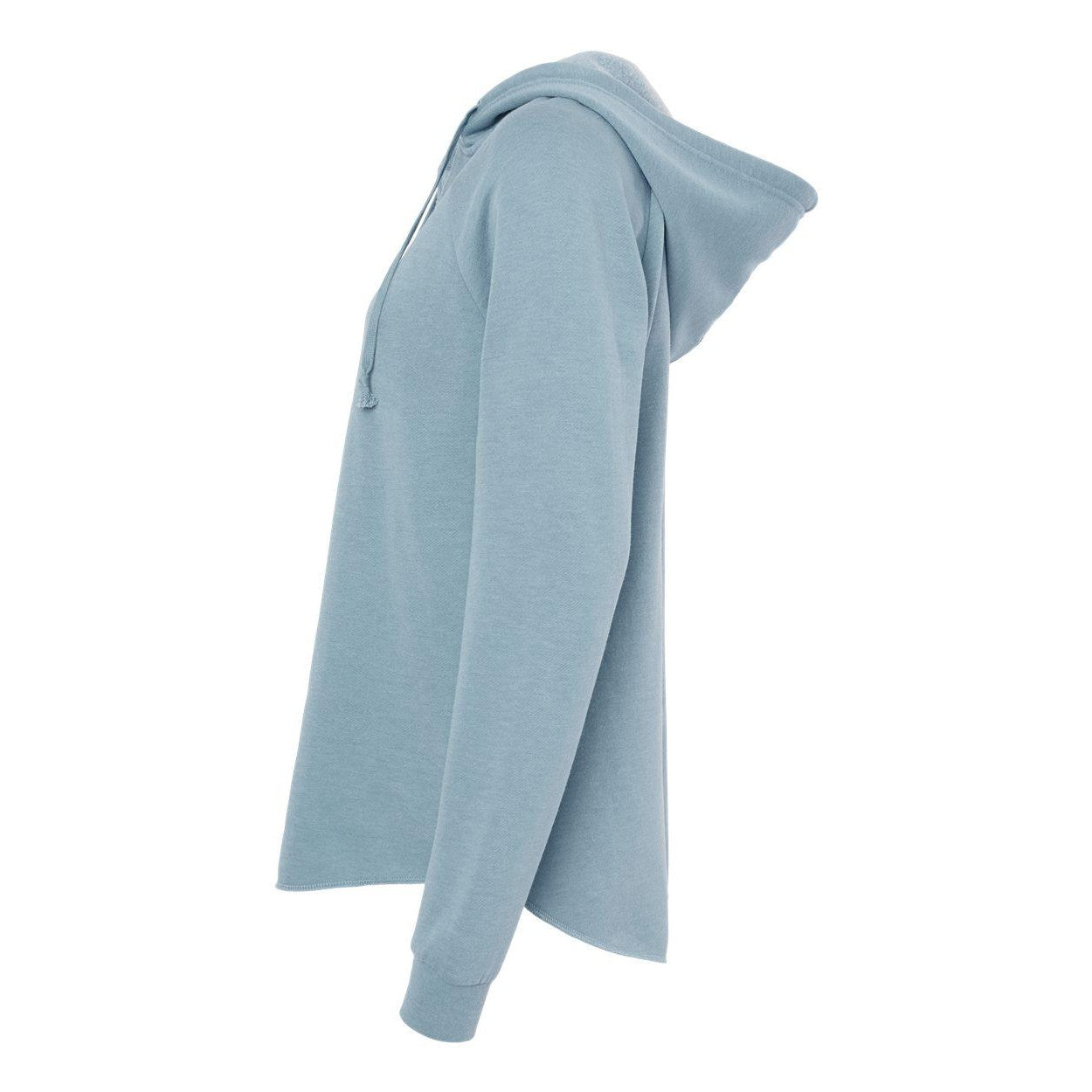 Misty Blue - Side - Independent Trading Co. Womens Lightweight California Wave Wash Hooded Sweatshirt
