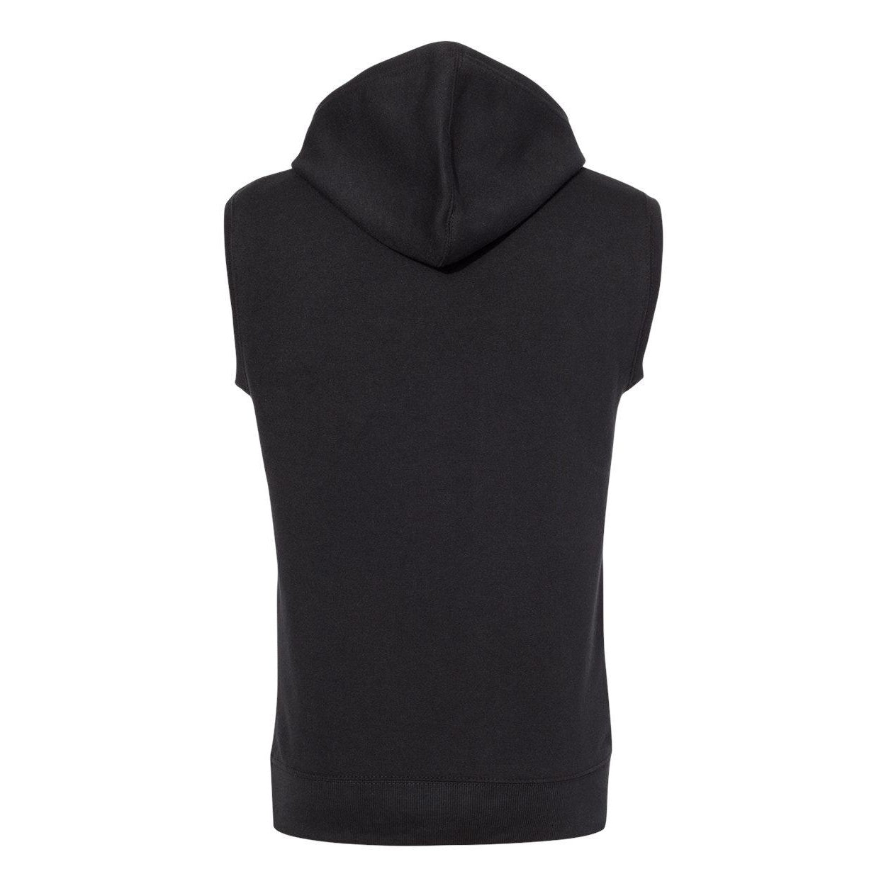 Solid Black - Back - J. America Triblend Sleeveless Hooded Sweatshirt