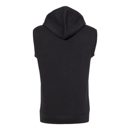 Solid Black - Back - J. America Triblend Sleeveless Hooded Sweatshirt