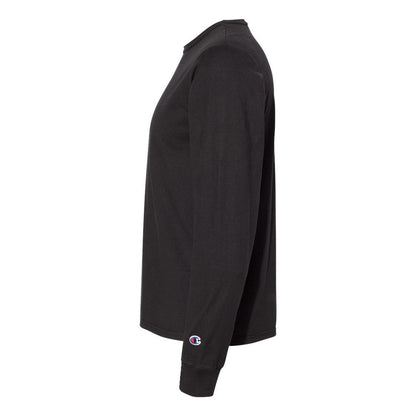 Black - Side - Champion Garment-Dyed Long Sleeve T-Shirt