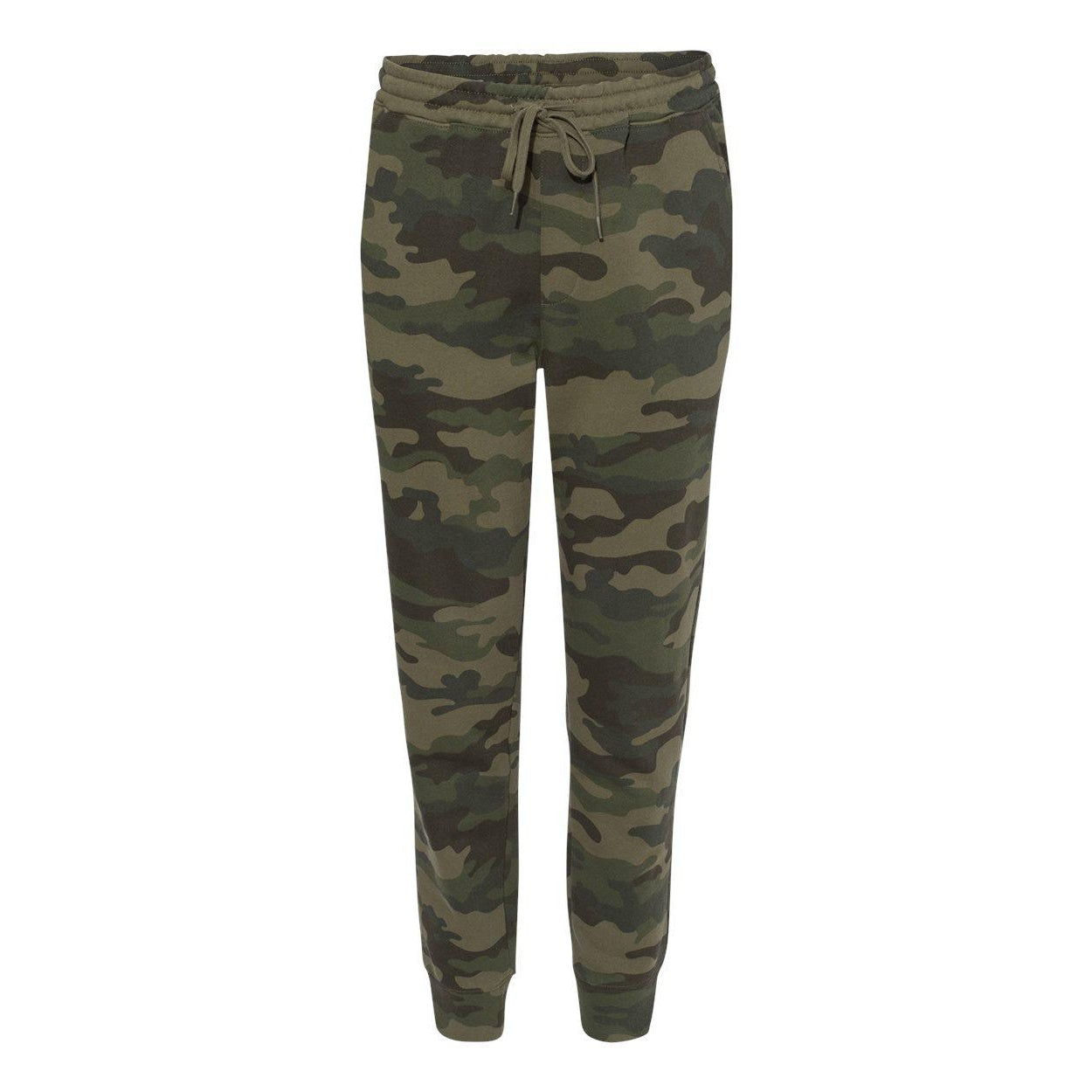 Forest Camo - Front - Independent Trading Co. Midweight Fleece Pants