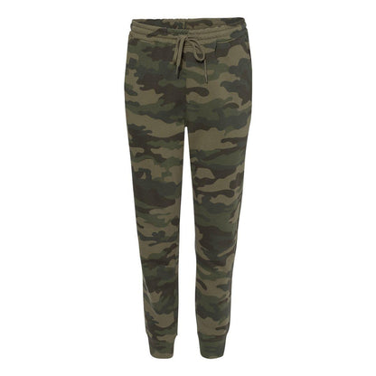 Forest Camo - Front - Independent Trading Co. Midweight Fleece Pants