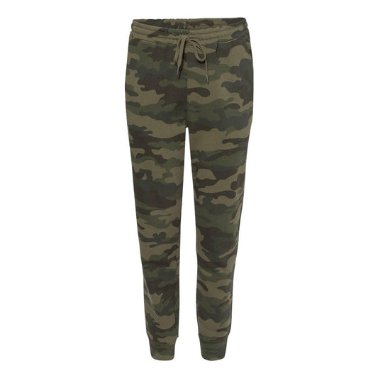 Forest Camo - Front - Independent Trading Co. Midweight Fleece Pants