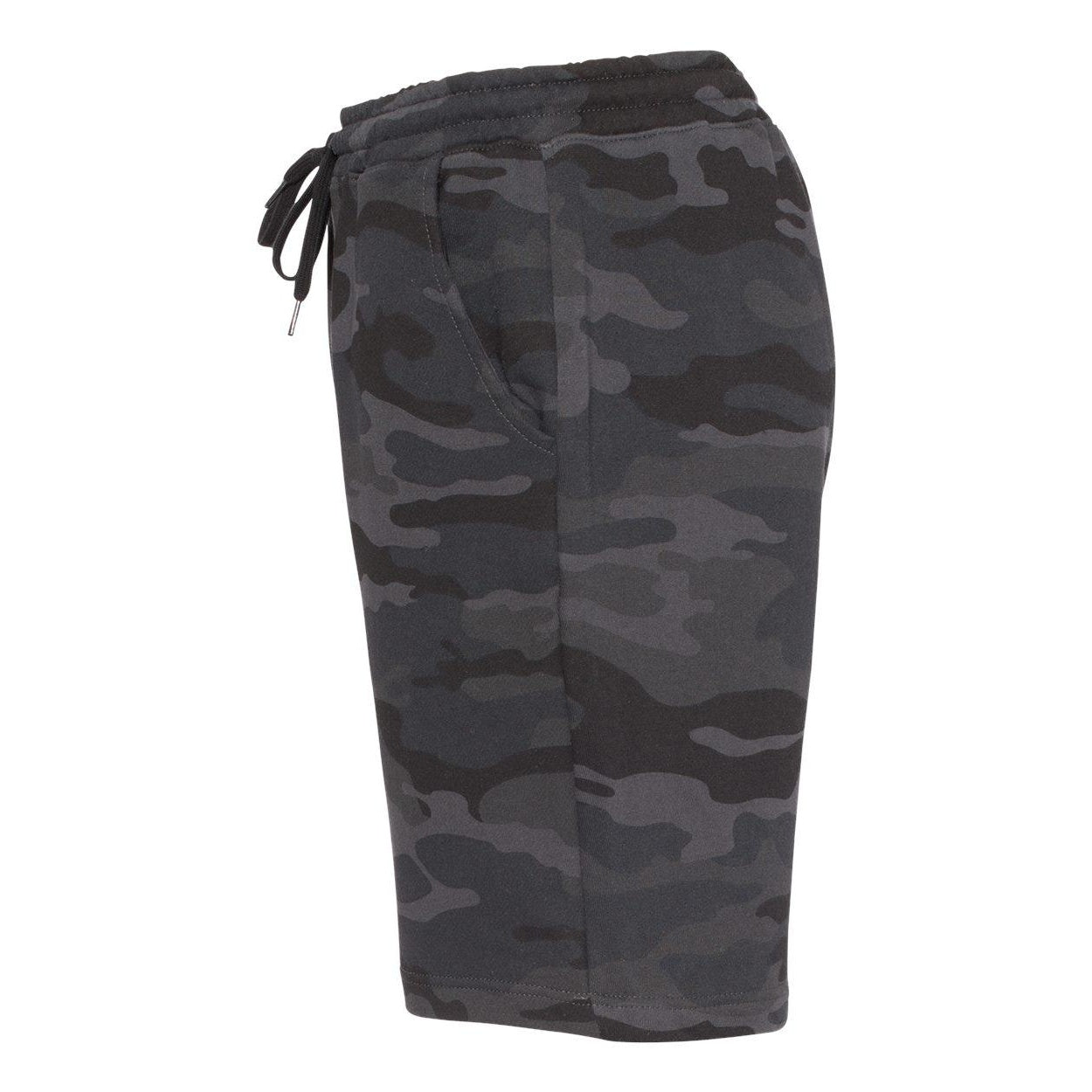 Black Camo - Side - Independent Trading Co. Midweight Fleece Shorts