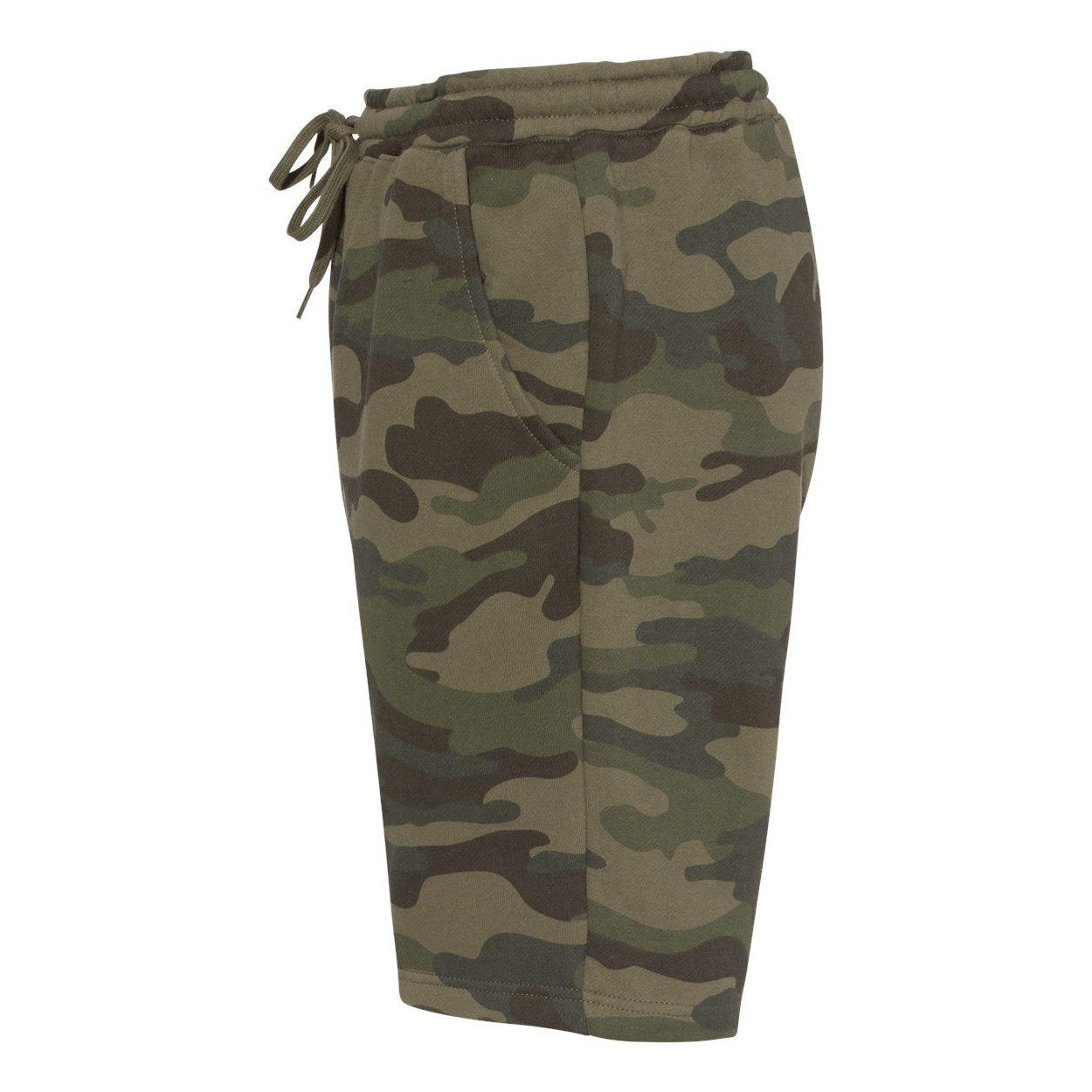 Forest Camo - Side - Independent Trading Co. Midweight Fleece Shorts