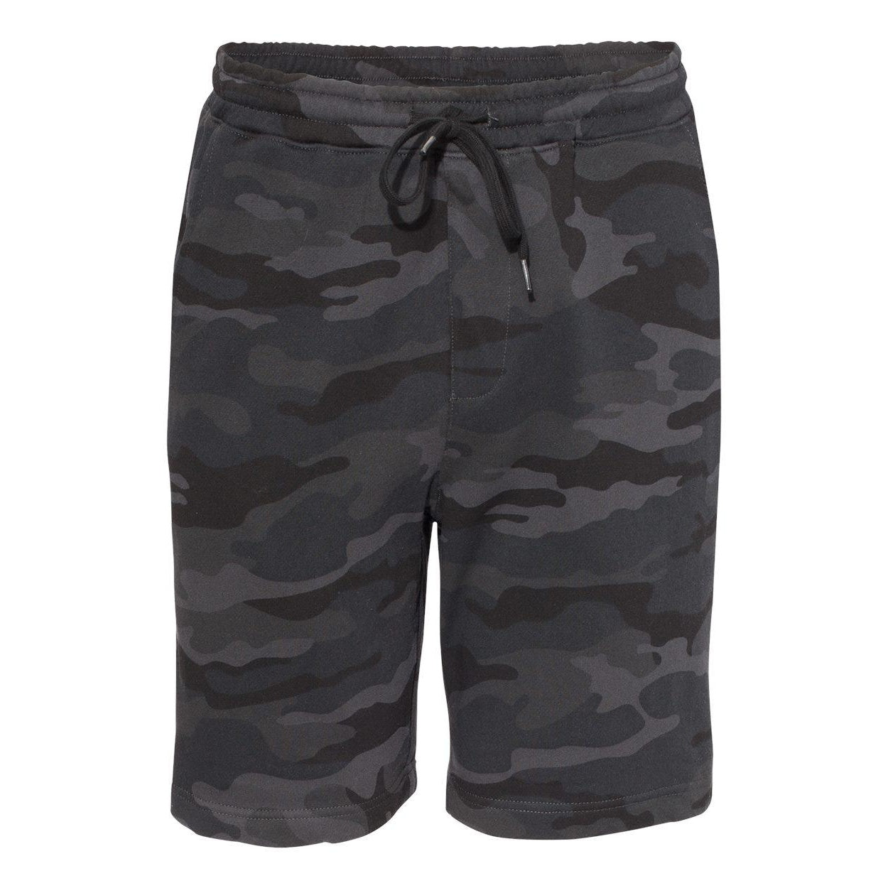 Black Camo - Front - Independent Trading Co. Midweight Fleece Shorts
