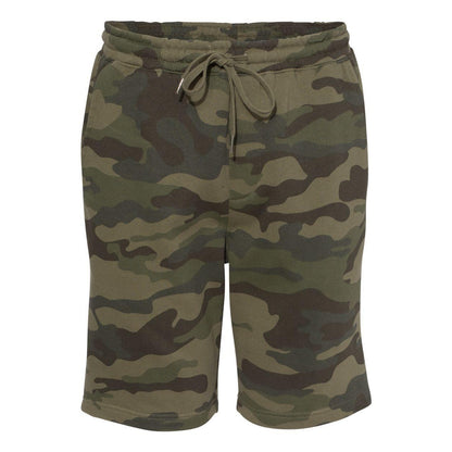 Forest Camo - Front - Independent Trading Co. Midweight Fleece Shorts