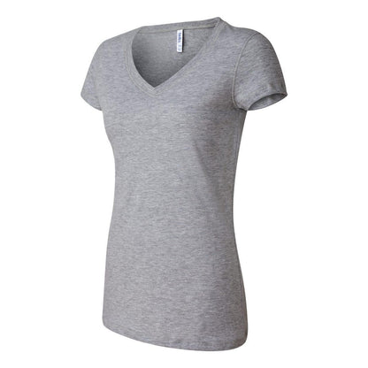 Athletic Heather - Side - BELLA + CANVAS Womens Jersey V-Neck Tee